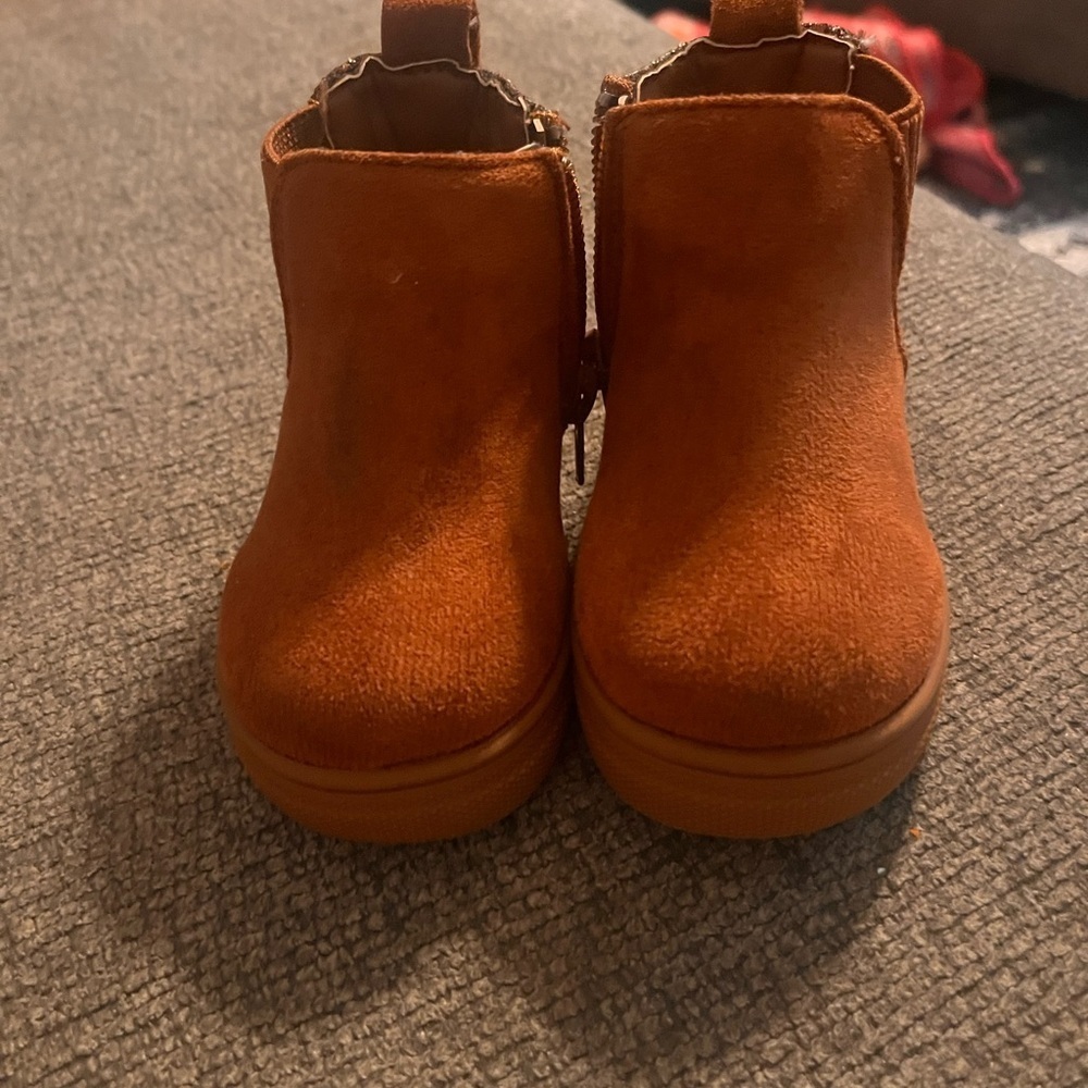 Stylish Orange Suede Ankle Boots